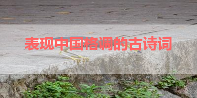 表现中国格调的古诗词 