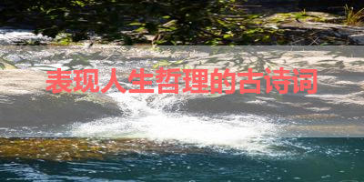 表现人生哲理的古诗词 