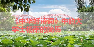 《中华好诗词》中的大学士杨雨的简历 