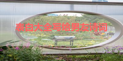 表白大全写给男友诗词 