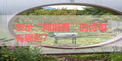 表示“向前看”的诗句有哪些？ 
