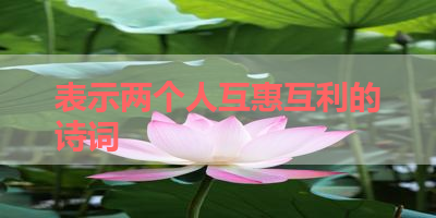 表示两个人互惠互利的诗词 