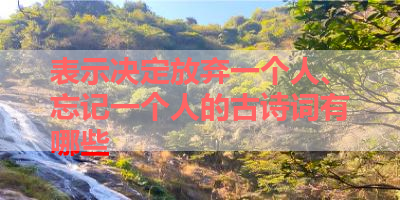 表示决定放弃一个人、忘记一个人的古诗词有哪些 