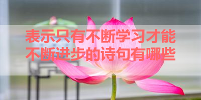 表示只有不断学习才能不断进步的诗句有哪些 