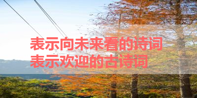 表示向未来看的诗词 表示欢迎的古诗词