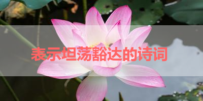 表示坦荡豁达的诗词 