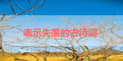 表示失落的古诗词 