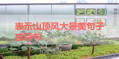 表示山顶风大景美句子或诗句 