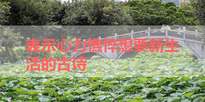 表示心力憔悴想要新生活的古诗 