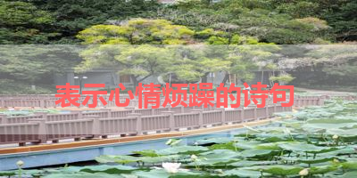 表示心情烦躁的诗句 