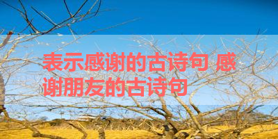 表示感谢的古诗句 感谢朋友的古诗句