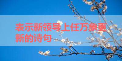表示新领导上任万象更新的诗句 