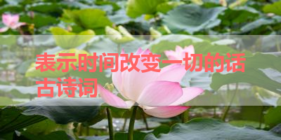 表示时间改变一切的话古诗词 