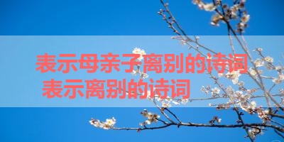 表示母亲子离别的诗词 表示离别的诗词