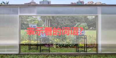 表示看的词语？ 