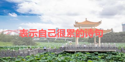 表示自己很累的诗句 