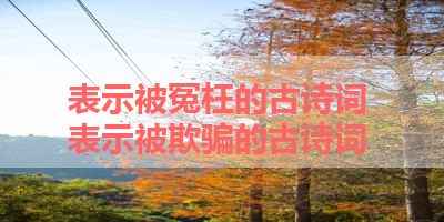 表示被冤枉的古诗词 表示被欺骗的古诗词