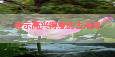 表示高兴得意的古诗词 