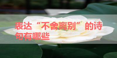 表达“不舍离别”的诗句有哪些 