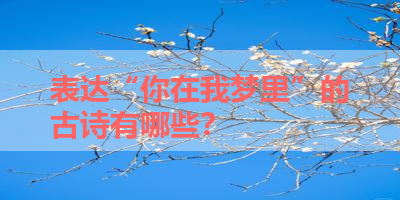 表达“你在我梦里”的古诗有哪些？ 