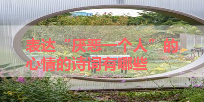 表达“厌恶一个人”的心情的诗词有哪些 