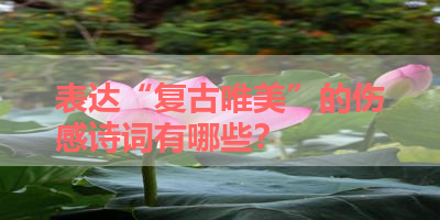 表达“复古唯美”的伤感诗词有哪些？ 