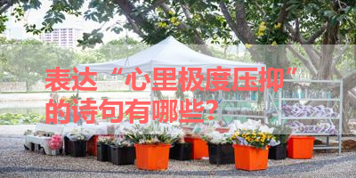 表达“心里极度压抑”的诗句有哪些？ 