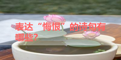 表达“悔恨”的诗句有哪些？ 