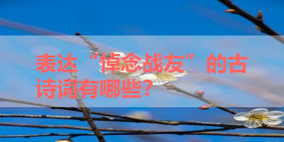 表达“悼念战友”的古诗词有哪些？ 