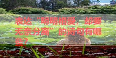 表达“明明相爱，却要无奈分离”的诗句有哪些？ 