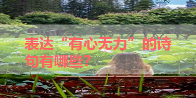 表达“有心无力”的诗句有哪些？ 
