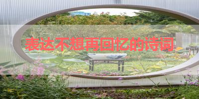 表达不想再回忆的诗词 