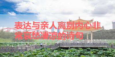 表达与亲人离别内心非常哀愁凄凉的诗句 