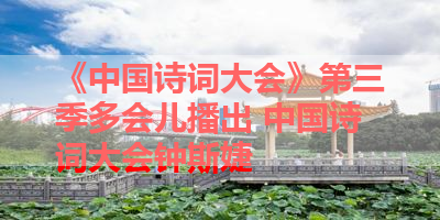 《中国诗词大会》第三季多会儿播出 中国诗词大会钟斯婕