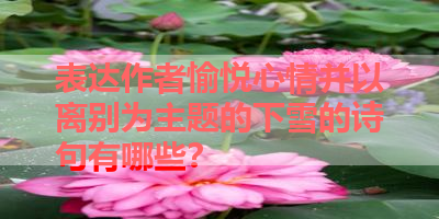 表达作者愉悦心情并以离别为主题的下雪的诗句有哪些？ 