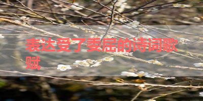 表达受了委屈的诗词歌赋 