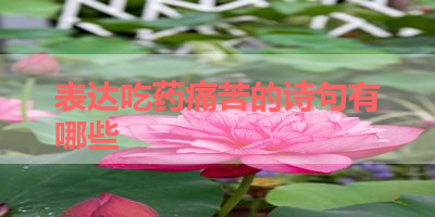 表达吃药痛苦的诗句有哪些 