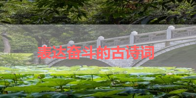 表达奋斗的古诗词 