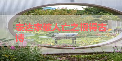 表达家破人亡之恨得古诗 