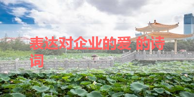 表达对企业的爱 的诗词 