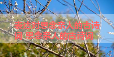 表达对思念亲人的古诗词 思念亲人的古诗词