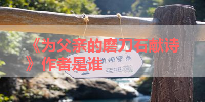 《为父亲的磨刀石献诗》作者是谁 