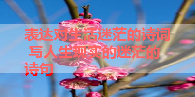 表达对生活迷茫的诗词 写人生现实的迷茫的诗句 