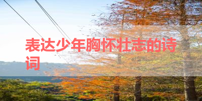 表达少年胸怀壮志的诗词 