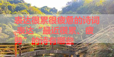 表达很累很疲惫的诗词 表达“最近很累、疲劳”的诗有哪些 