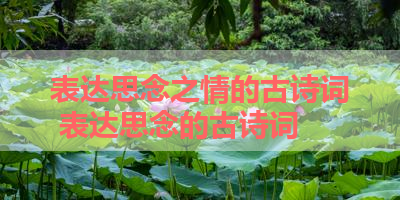 表达思念之情的古诗词 表达思念的古诗词