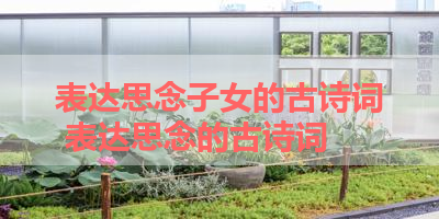 表达思念子女的古诗词 表达思念的古诗词