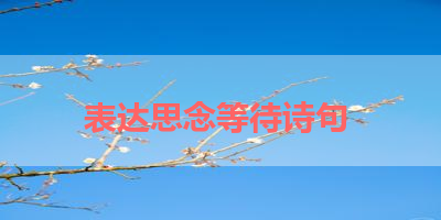 表达思念等待诗句 