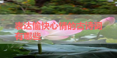 表达愉快心情的古诗词有哪些 