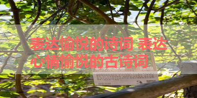 表达愉悦的诗词 表达心情愉悦的古诗词